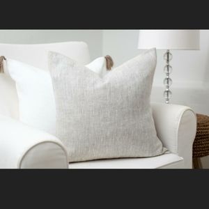 2 Natural Linen Pillow Covers